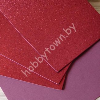 Фоамиран глиттерный 2мм 20x30 см (цв. тёмно-вишнёвый) 1 шт.