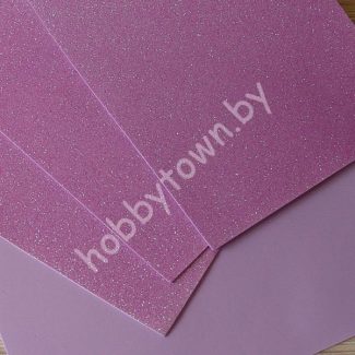 Фоамиран глиттерный перламутровый 2мм 20x30 см (цв. лавандовый) 1 шт.