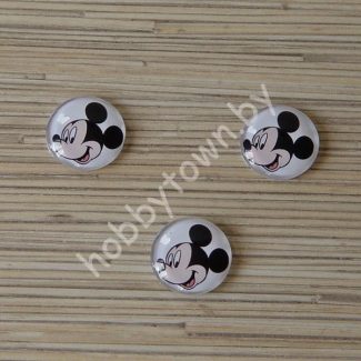 Кабошон Микки-1, 25 мм (стекло) 1шт.