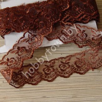 Кружево "Яблочко" 40 мм (цв. шоколадный) 1 м