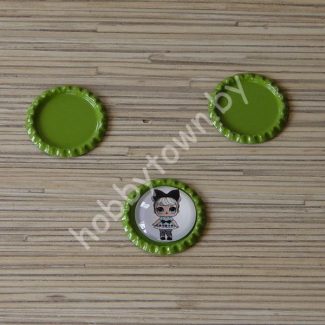 Крышечка для кабошона металл 25 мм (цв. фисташковый) 1шт.