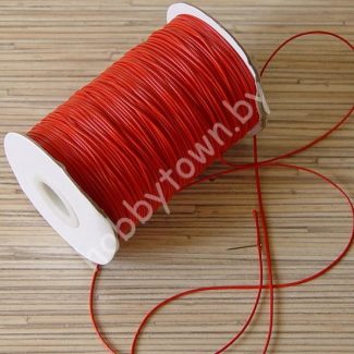 Вощёный шнур 1 мм (цв. коралловый) 1м.