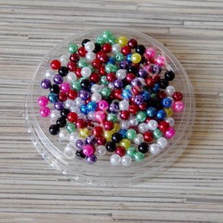 Бусины пластиковые под жемчуг 6 мм (цв. микс) 50 шт.