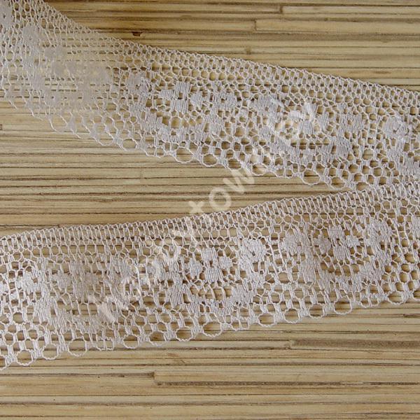 Кружево-трикотаж 37 мм (цв. белый 3277) 1 м — изображение 2