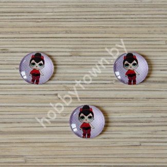 Кабошон Куколка -38, 25 мм (стекло) 1шт.