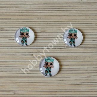 Кабошон Куколка -39, 25 мм (стекло) 1шт.