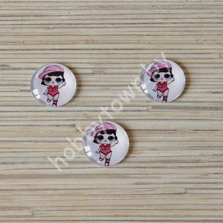 Кабошон Куколка -40, 25 мм (стекло) 1шт.