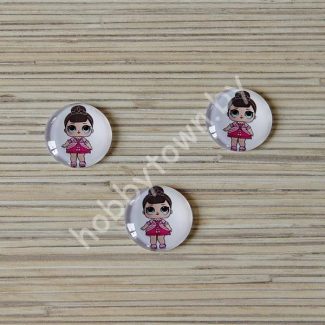 Кабошон Куколка -41, 25 мм (стекло) 1шт.