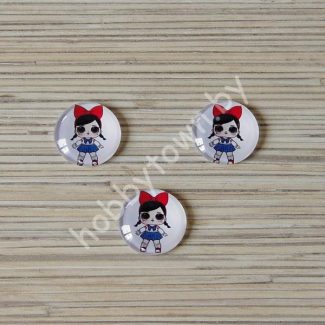 Кабошон Куколка -42, 25 мм (стекло) 1шт.