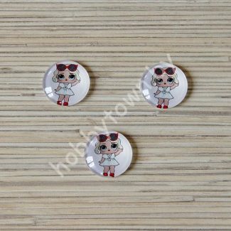 Кабошон Куколка -43, 25 мм (стекло) 1шт.