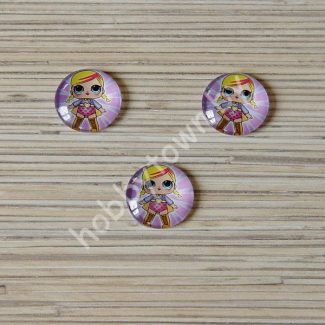 Кабошон Куколка -44, 25 мм (стекло) 1шт.