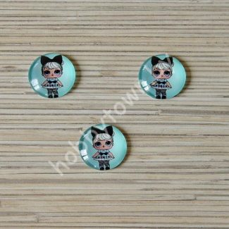 Кабошон Куколка -45, 25 мм (стекло) 1шт.