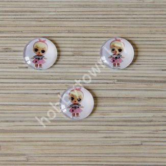 Кабошон Куколка -46, 25 мм (стекло) 1шт.