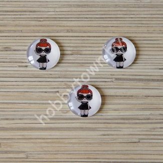 Кабошон Куколка -47, 25 мм (стекло) 1шт.