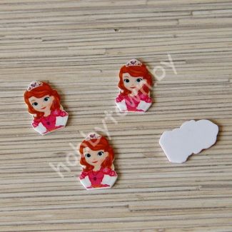 Кабошон акриловый Принцесса София 35x22 мм (цв. фуксия) 1шт.