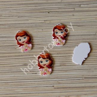 Кабошон акриловый Принцесса София 35x22 мм (цв. розовый) 1шт.