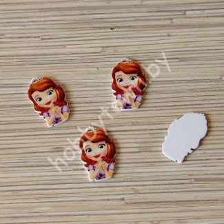 Кабошон акриловый Принцесса София 35x22 мм (цв. сиреневый) 1шт.