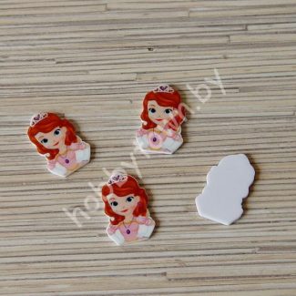 Кабошон акриловый Принцесса София 35x22 мм (цв. св-розовый) 1шт.