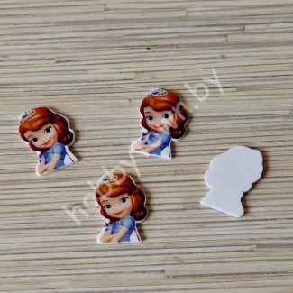 Кабошон акриловый Принцесса София 35x23 мм (цв. синий) 1шт.