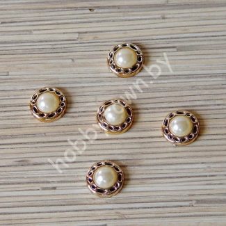 Кабошон флоризель пластик 18 мм (цв.золото) 1шт.