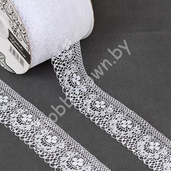 Кружево-трикотаж 37 мм (цв. белый 3277) 1 м