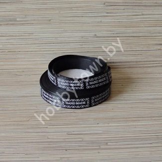 Лента декоративная атласная HAND MADE 15 мм ( цв. чёрный) 1 метр