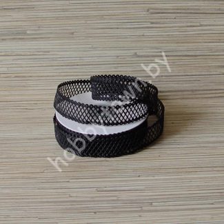 Лента декоративная "сеточка", 23 мм, (цв.чёрный) 1м