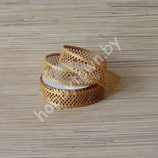 Лента декоративная "сеточка", 23 мм, (цв.тёмное-золото) 1м