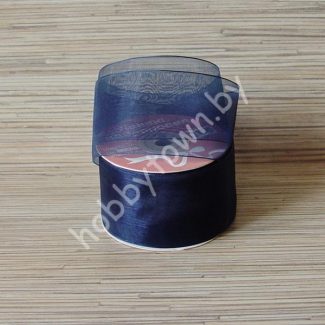 Лента органза 50 мм (цв.тёмно-синий ВК19) 1 метр