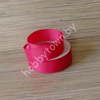 Лента репсовая, ширина 25мм, (цв.фуксия 190) 1 метр