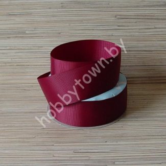 Лента репсовая, ширина 38 мм, (цв.вишнёвый 275) 1 метр