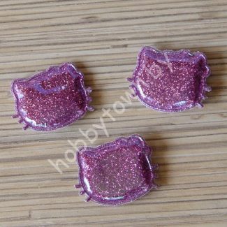 Патч глянец с блестками "Китти" 3x3,5 см (цв. сиреневый хамелеон) 1шт.