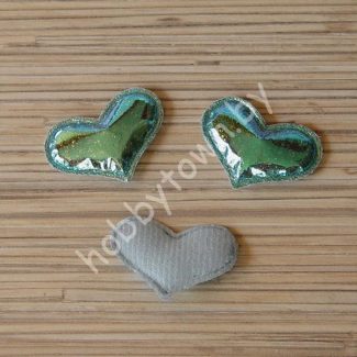 Патч глянец с блестками "Сердечко" 3x3,9 см (цв. бирюзовый хамелеон) 1шт.