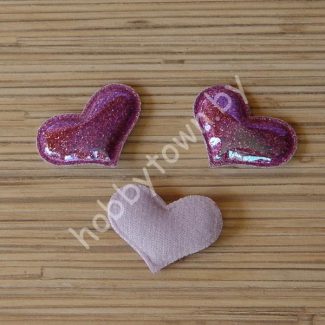 Патч глянец с блестками "Сердечко" 3x3,9 см (цв. сиреневый хамелеон) 1шт.