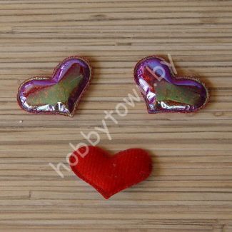 Патч глянец с блестками "Сердечко" 3x3,9 см (цв. зеленый хамелеон) 1шт.