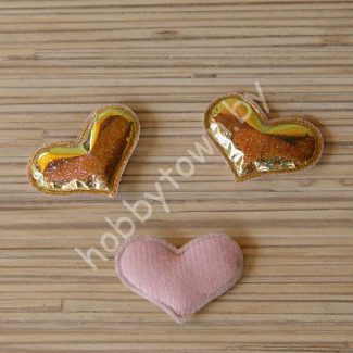 Патч глянец с блестками "Сердечко" 3x3,9 см (цв. золотой хамелеон) 1шт.