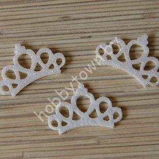 Патч с блёстками “Корона ажурная” 4,4*2,8 см (цв. белый) 1шт.