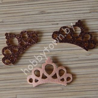 Патч с блёстками “Корона ажурная” 4,4*2,8 см (цв. шоколадный) 1шт.