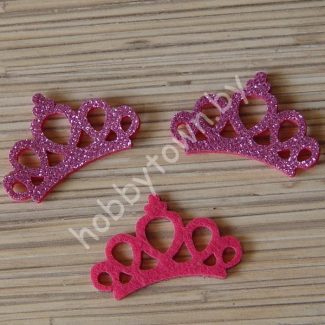 Патч с блёстками “Корона ажурная” 4,4*2,8 см (цв. сиреневый) 1шт.