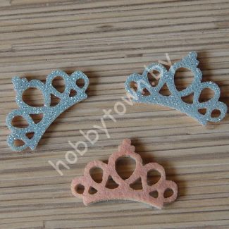 Патч с блёстками “Корона ажурная” 4,4*2,8 см (цв. св-голубой) 1шт.