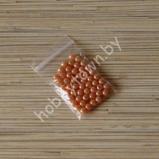Бусины круглые перламутр 6мм (цв. оранжевый) 50 шт.