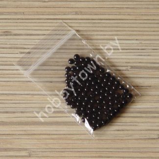 Бусины пластиковые 4 мм (цв.чёрный) 100 шт.