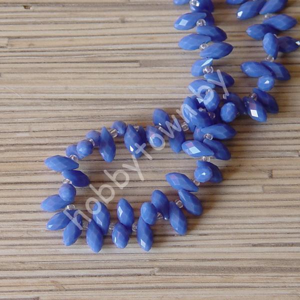 Бусины стеклянные Капля 6x12 мм с верхним отверстием (цв. синий) 1 шт.