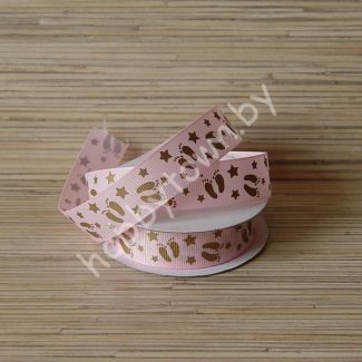 Лента репсовая 2,0 см Ножки (цв. розовый) 1м