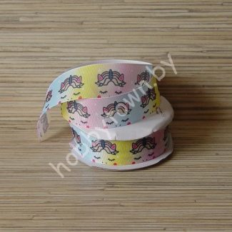 Лента репсовая 2,5 см Единорожка (цв. градиент) 1м