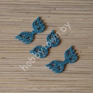 Патч-вырубка Крылья ажурные 55x20 мм (цв.бирюзовый) 1шт.