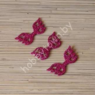 Патч-вырубка Крылья ажурные 55x20 мм (цв.фуксия)  1шт.