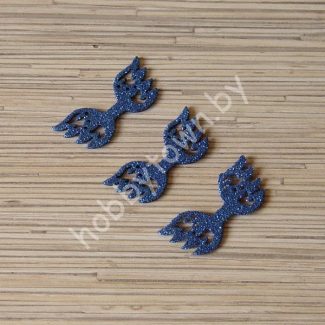 Патч-вырубка Крылья ажурные 55x20 мм (цв.синий)  1шт.
