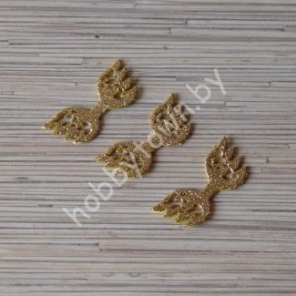 Патч-вырубка Крылья ажурные 55x20 мм (цв.золото) 1шт.