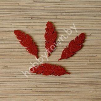 Патч-вырубка Перо 55x16 мм (цв.красный) 1шт.